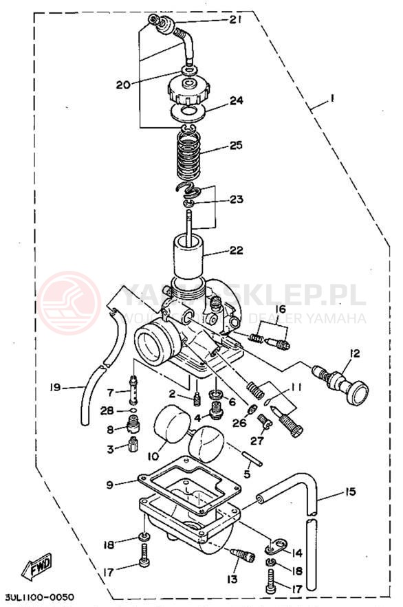 Schemat "Gaźnik" do Yamaha RT100G