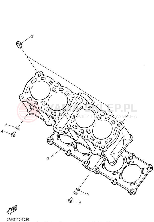 Schemat "cylinder" do Yamaha YZF600R YZF600RPC/YZF600RP
