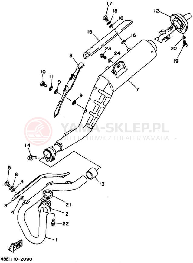 Schemat "Wydech końcowy" do Yamaha SEROW XT225G/XT225GC