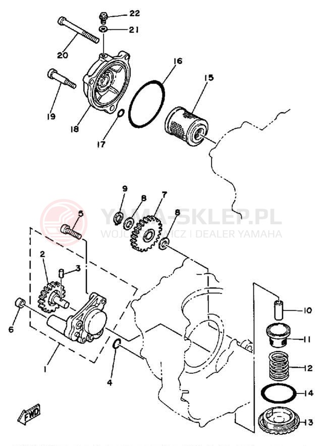 Schemat "Pompa olejowa" do Yamaha SRX250TC/SRX250T