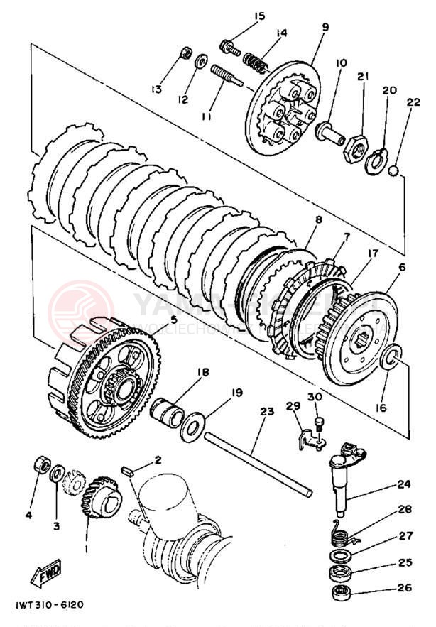 Schemat "sprzęgło" do Yamaha YFZ350T