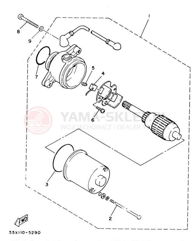 Schemat "rozrusznik" do Yamaha BADGER YFM80U