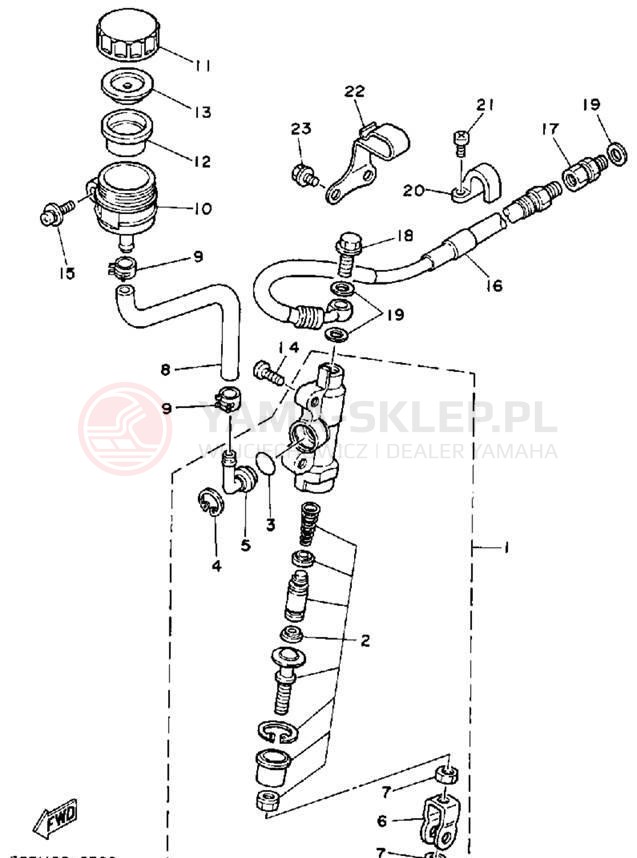 Schemat "Pompa hamulcowa tył" do Yamaha WR250ZE
