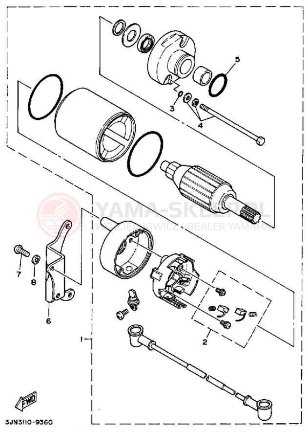 Schemat "rozrusznik" do Yamaha MOTO-4 YFM250B