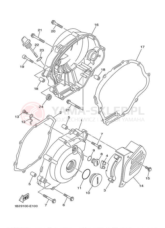 Schemat "Pokrywa silnika" do Yamaha TT-R125L TTR125LW