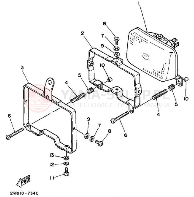 Schemat "Lampa przód" do Yamaha YSR50U