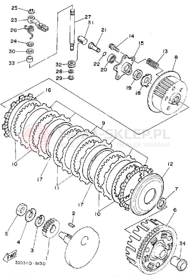 Schemat "sprzęgło" do Yamaha WARRIOR YFM350XD