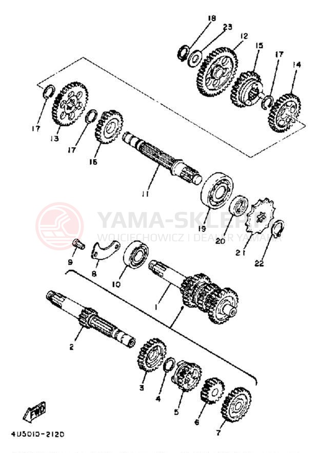 Schemat "Skrzynia biegów " do Yamaha RX50L