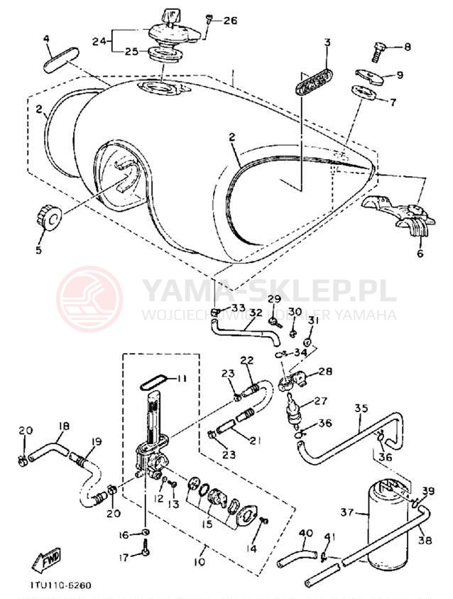 Schemat "zbiornik paliwa" do Yamaha VIRAGO 700 XV700SS/XV700SSC