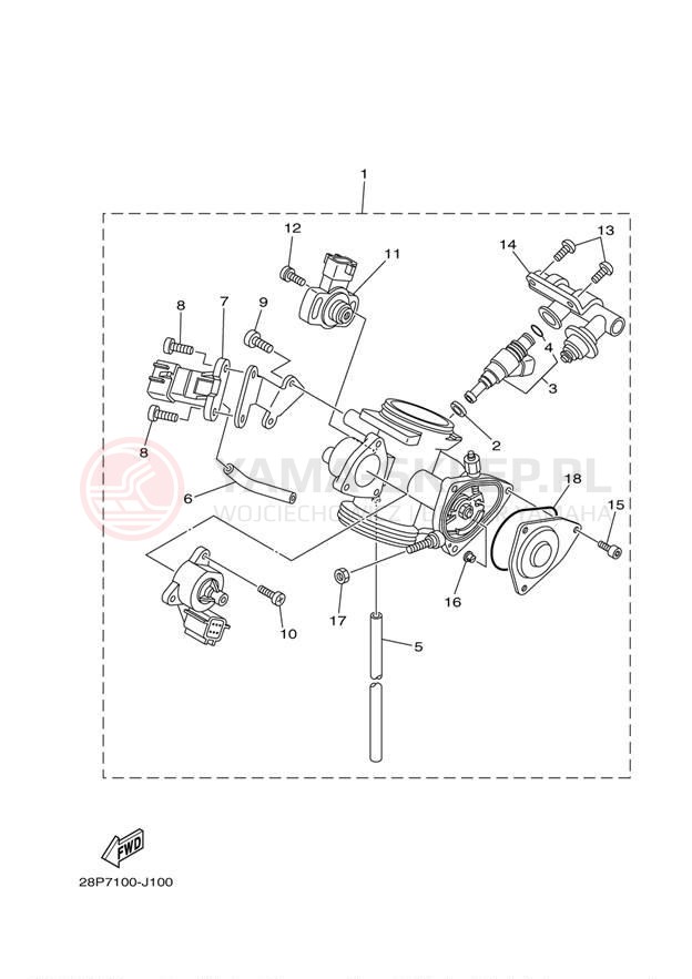 Schemat "Układ wtryskowy" do Yamaha GRIZZLY 550 EPS 4WD YFM5FGPAL