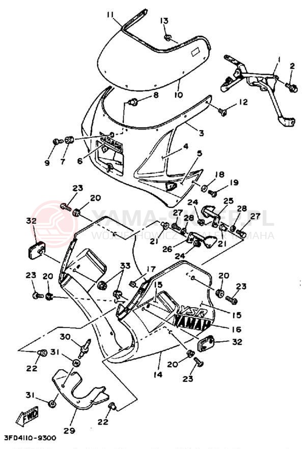 Schemat "Owiewki" do Yamaha YSR50W
