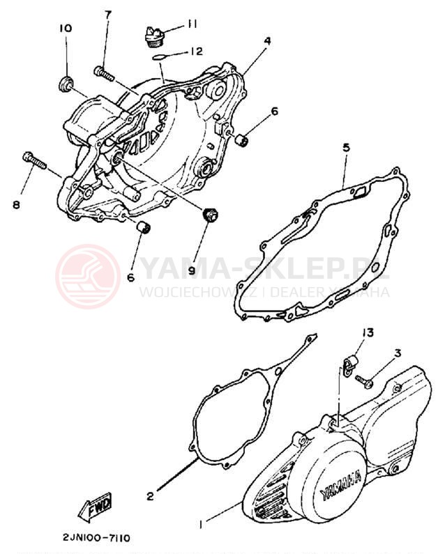 Schemat "Pokrywa silnika" do Yamaha BIG WHEEL BW350U