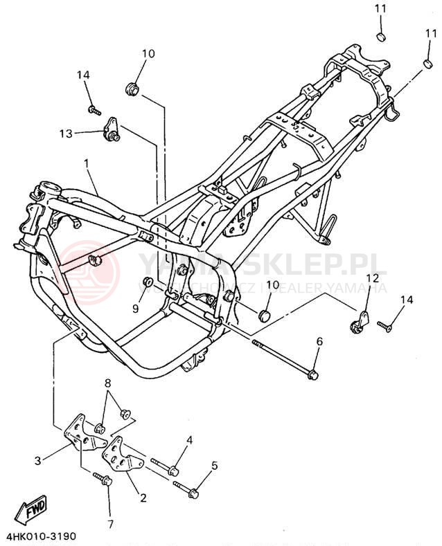 Schemat "rama" do Yamaha SECA II XJ600SFC/XJ600SF