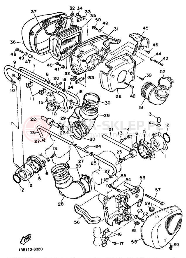 Schemat "Filtr powietrza" do Yamaha VIRAGO 700 XV700SS/XV700SSC