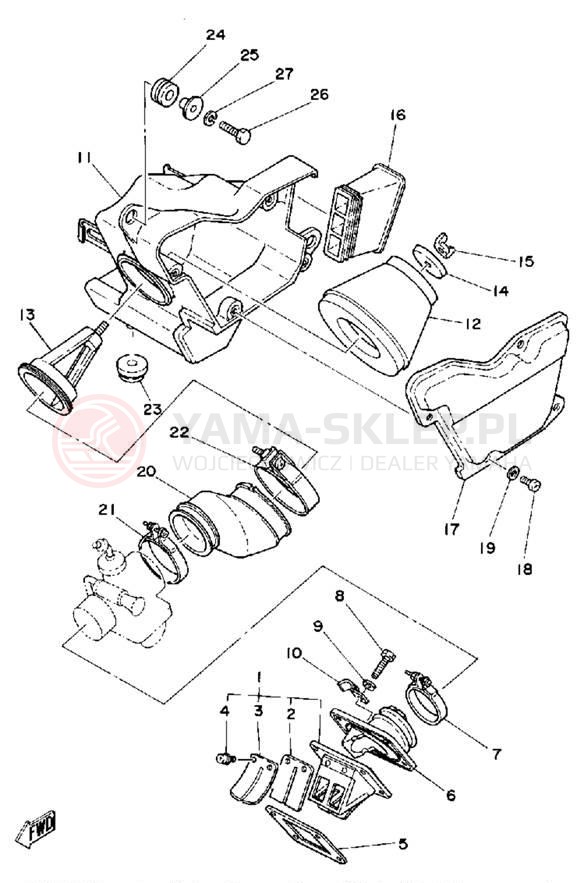 Schemat "Wtrysk paliwa" do Yamaha DT125G
