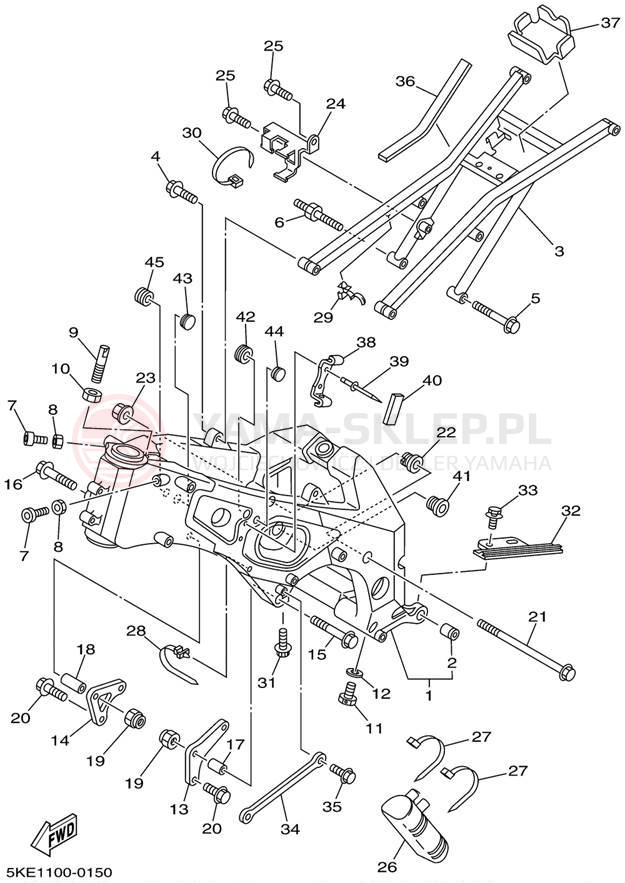 Schemat "rama" do Yamaha TZ250 TZ250N
