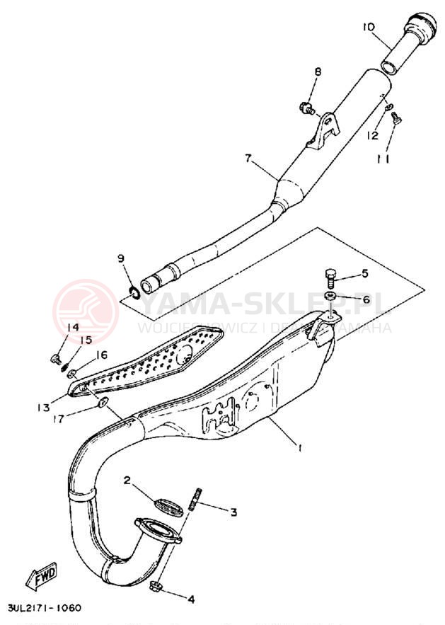 Schemat "Wydech końcowy" do Yamaha RT100E