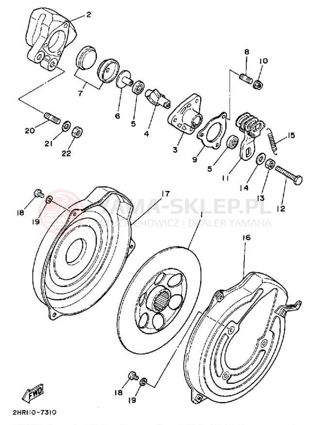 Schemat "Zacisk hamulcowy tylny" do Yamaha BIG BEAR 4WD YFM350FWU