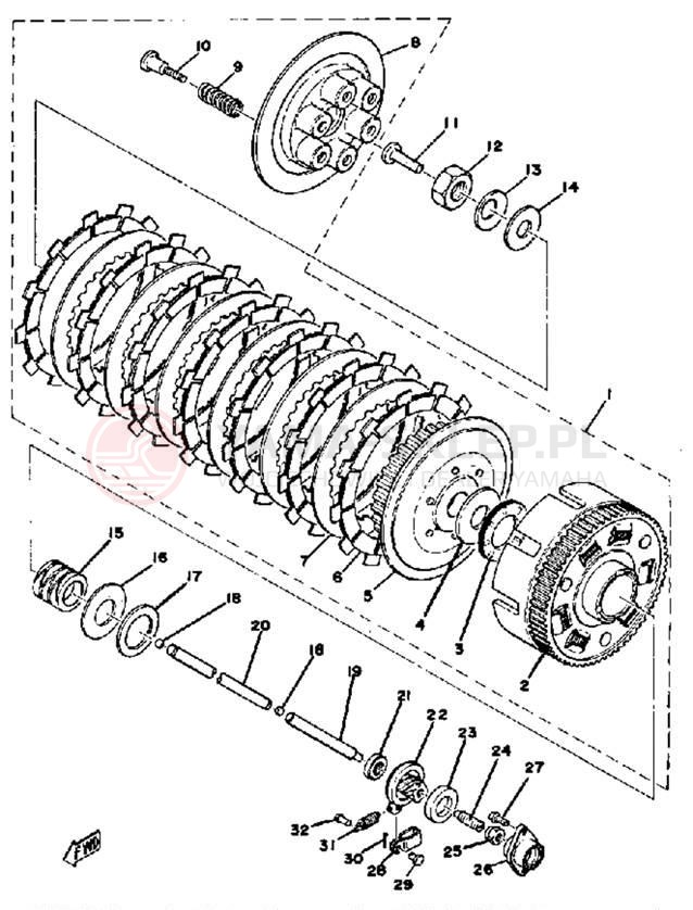 Schemat "sprzęgło" do Yamaha XS650C