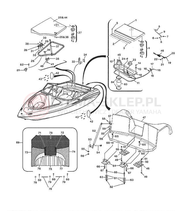 Schemat "DECK HATCH" do Yamaha SX230 SRT1000AE