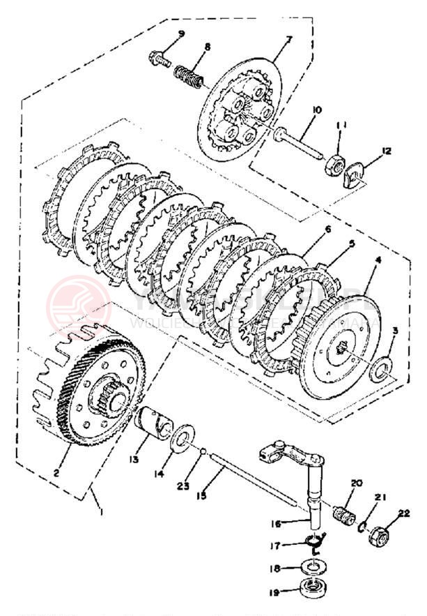 Schemat "sprzęgło" do Yamaha YZ100D