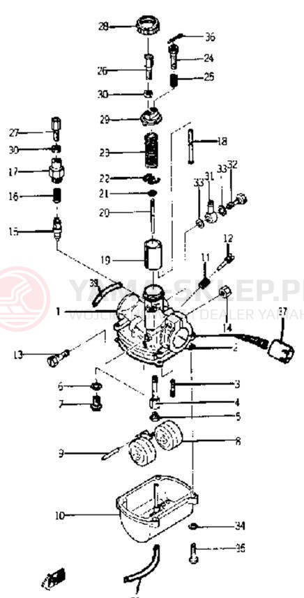 Schemat "Gaźnik" do Yamaha YJ2/YJ1