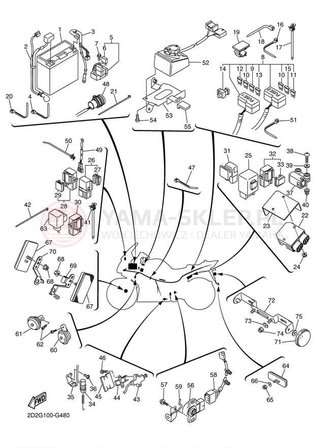 Schemat "układ elektryczny" do Yamaha FJR1300AE FJR13AEXCS/FJR13AEXS