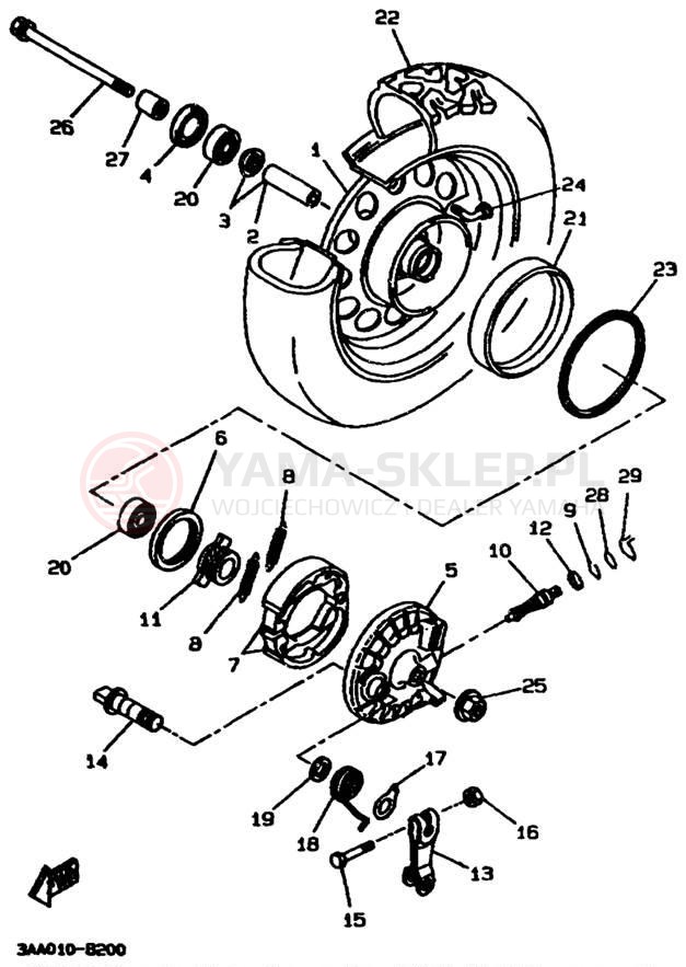 Schemat "Koło przód" do Yamaha ZUMA II CW50K