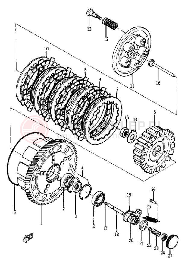 Schemat "sprzęgło" do Yamaha YA6