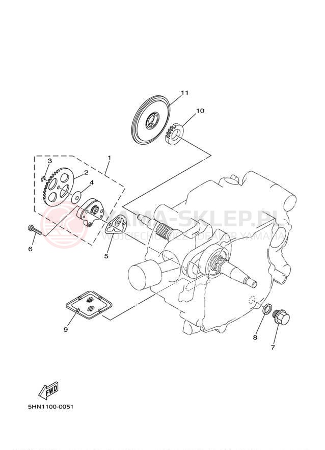Schemat "Pompa olejowa" do Yamaha TTR90 TTR90ER