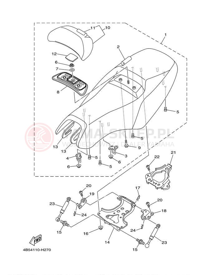 Schemat "siedzenie" do Yamaha TMAX XP500YL