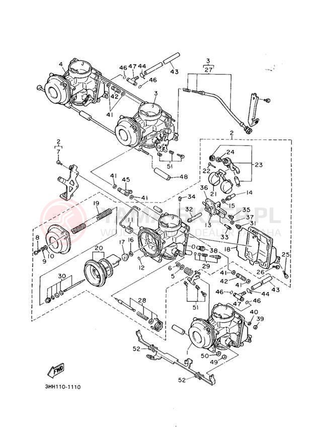 Schemat "Gaźnik" do Yamaha FZR600RE