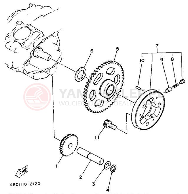 Schemat "rozrusznik" do Yamaha TIMBERWOLF 2WD YFB250E