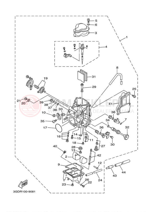 Schemat "Gaźnik" do Yamaha WARRIOR YFM35XSC/YFM35XS