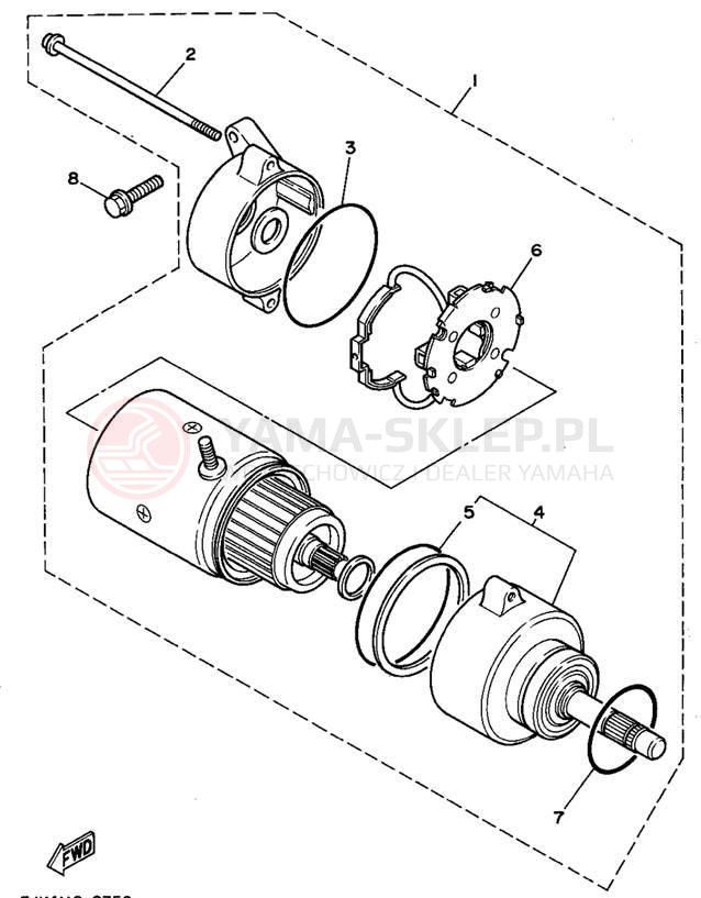 Schemat "rozrusznik" do Yamaha VIRAGO 750 XV750F/XV750FC