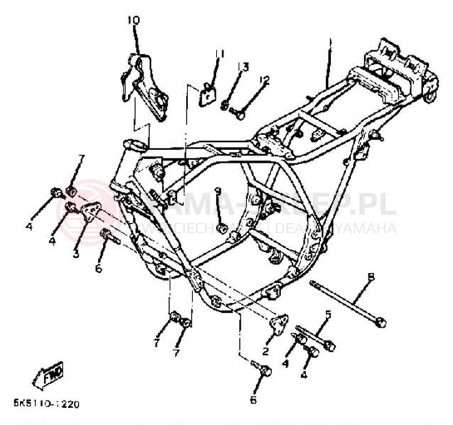 Schemat "rama" do Yamaha XJ550J