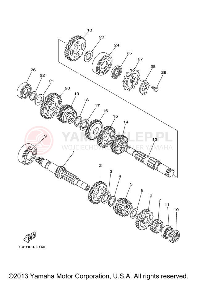 Schemat "Skrzynia biegów " do Yamaha TT-R230 TTR230V
