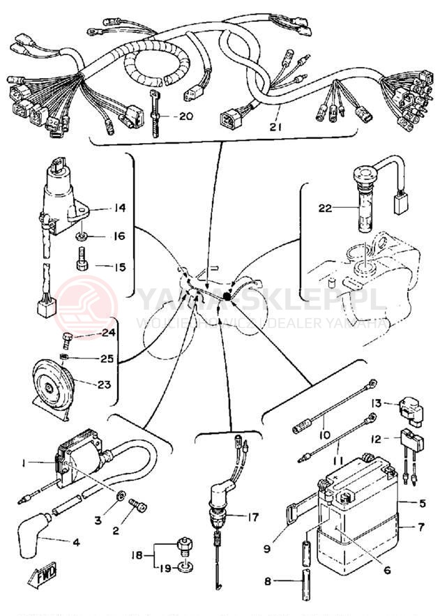 Schemat "układ elektryczny" do Yamaha DT125G