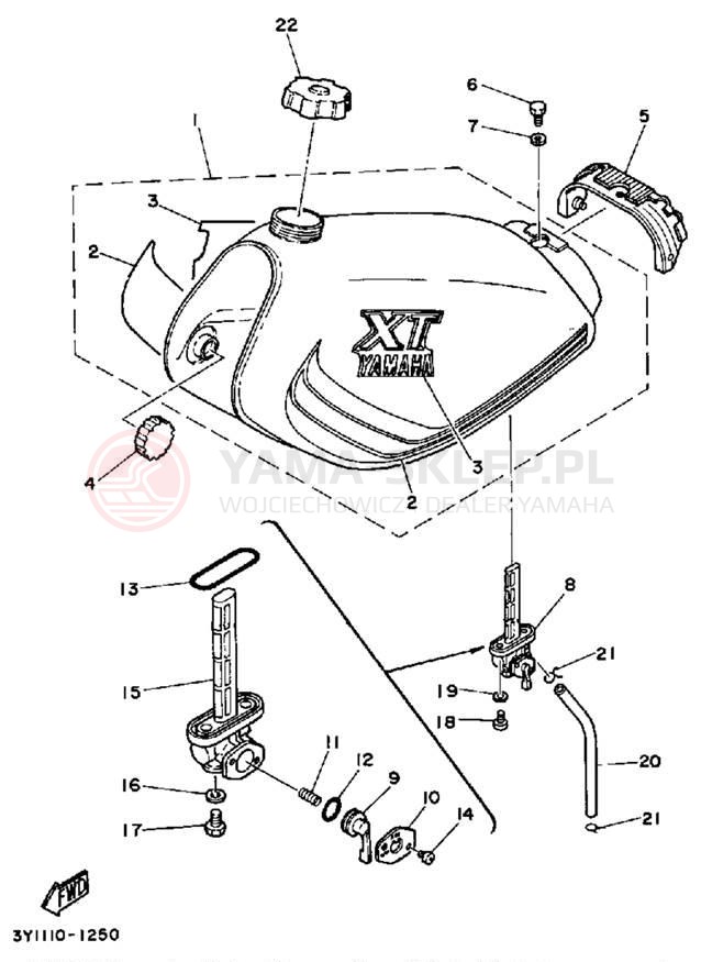 Schemat "zbiornik paliwa" do Yamaha XT250K/XT250KC