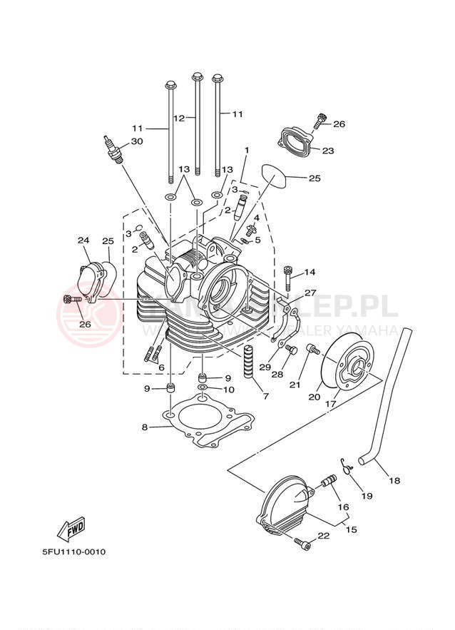 Schemat "głowica" do Yamaha BIG BEAR 400 4X4 YFM40FS