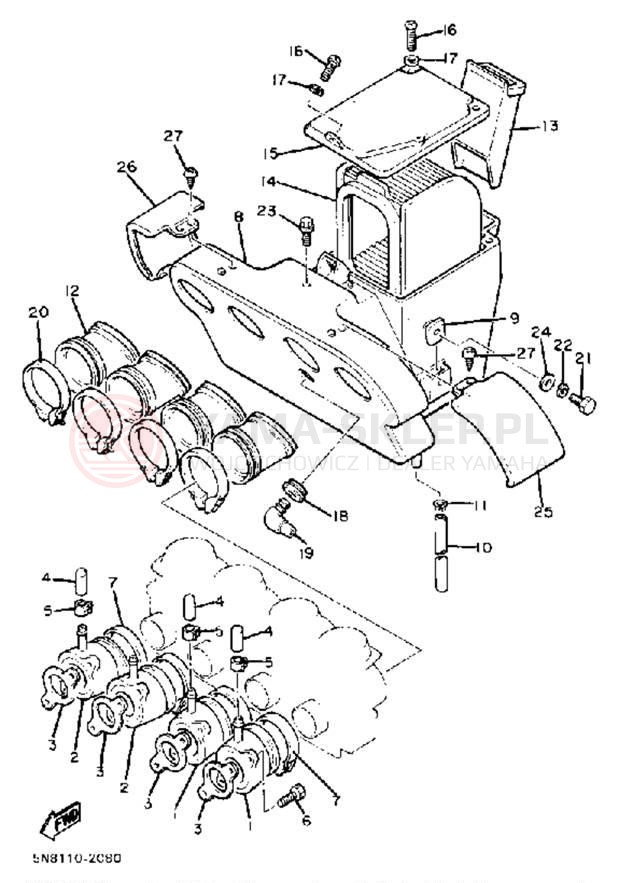 Schemat "Wtrysk paliwa" do Yamaha XJ650J