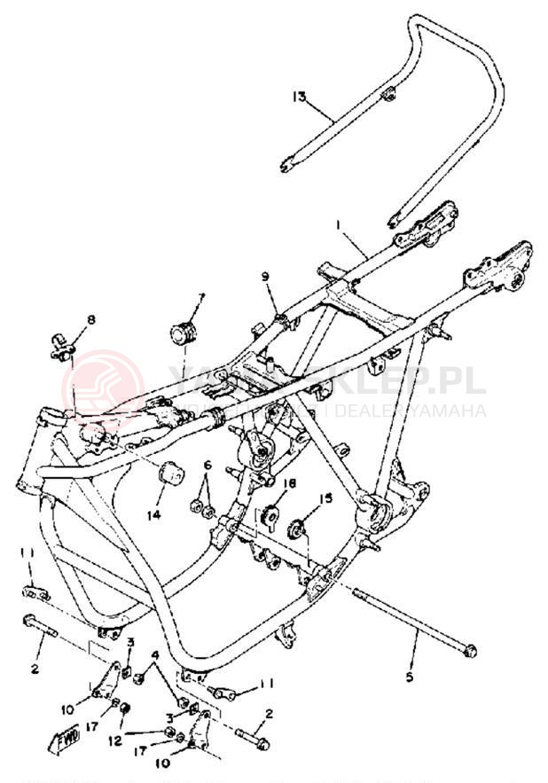 Schemat "rama" do Yamaha XS750SF