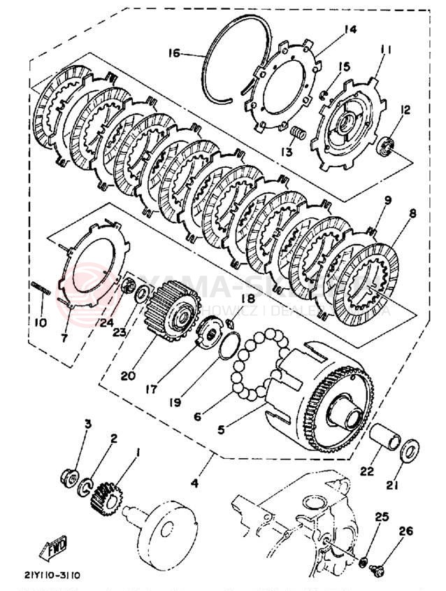 Schemat "sprzęgło" do Yamaha YT125L