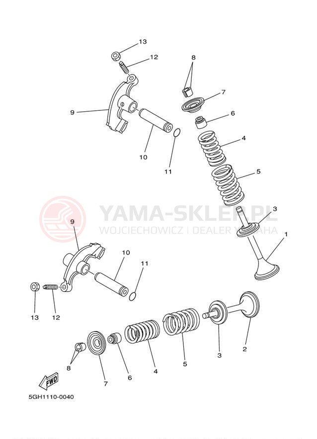 Schemat "zawory" do Yamaha GRIZZLY 450 EPS 4WD YFM45FGPBL