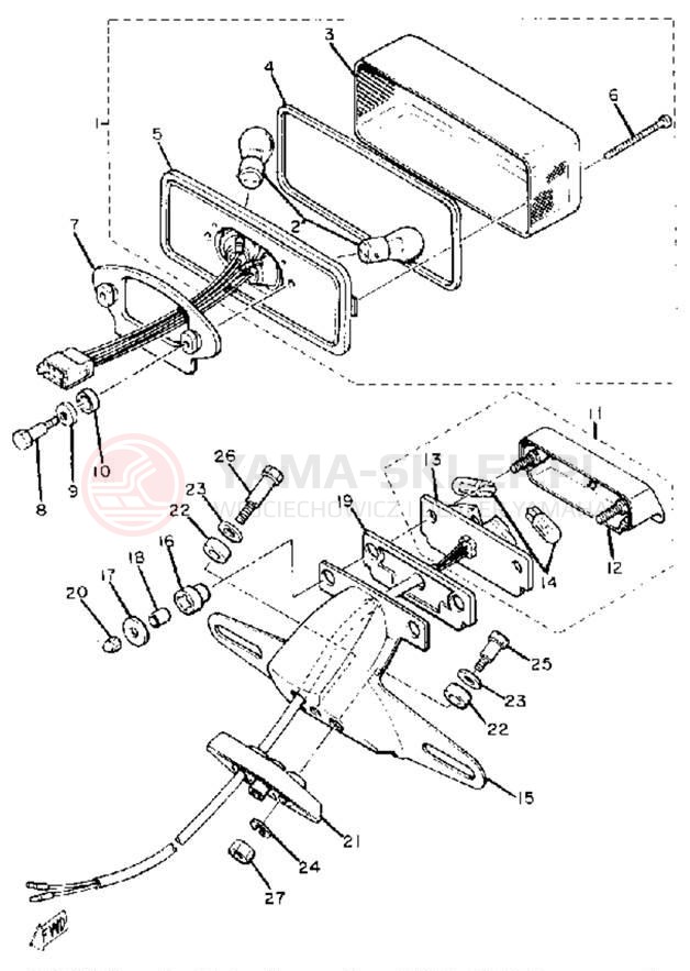 Schemat "lampa tył" do Yamaha XS400G