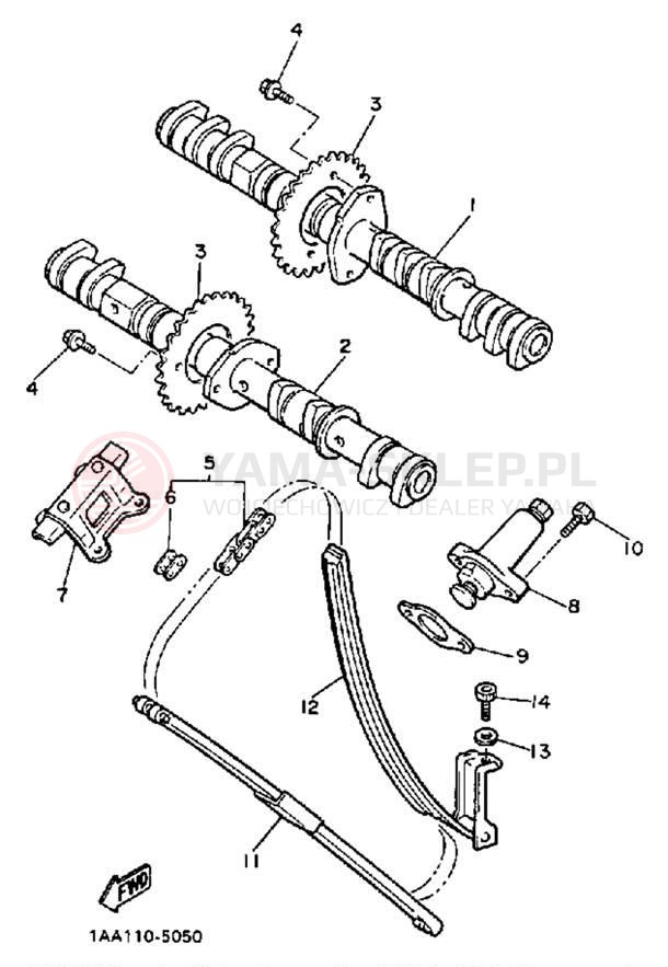 Schemat "Rozrząd - łańcuszek" do Yamaha MAXIM X XJ700XS/XJ700XSC