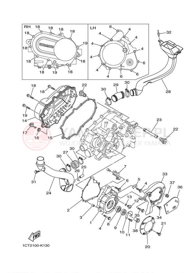 Schemat "Pokrywa silnika" do Yamaha GRIZZLY 450 EPS 4WD YFM45FGPDL