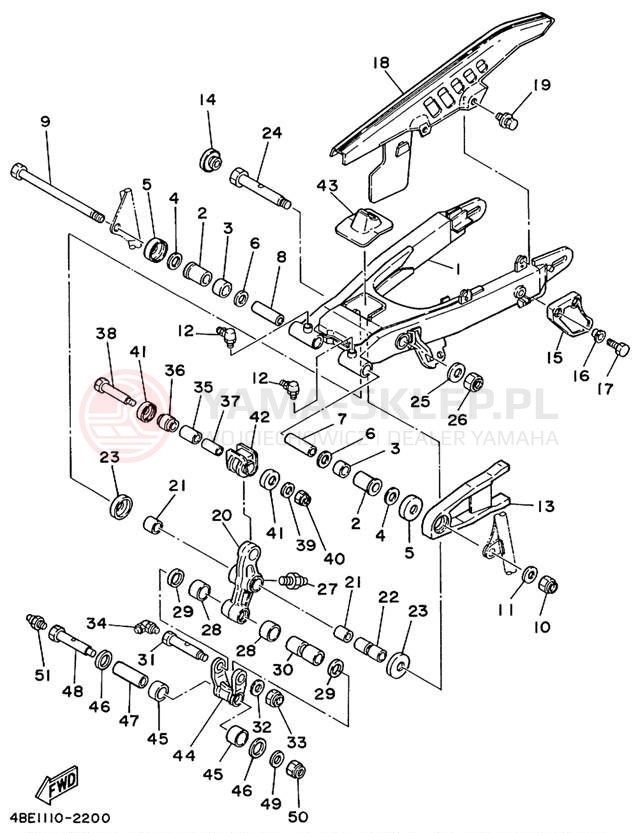 Schemat "wahacz" do Yamaha SEROW XT225J/XT225JC