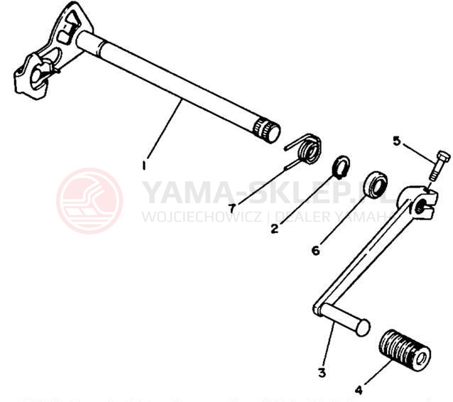 Schemat "Dźwignia zmiany biegów, wałek" do Yamaha BLASTER YFS200D