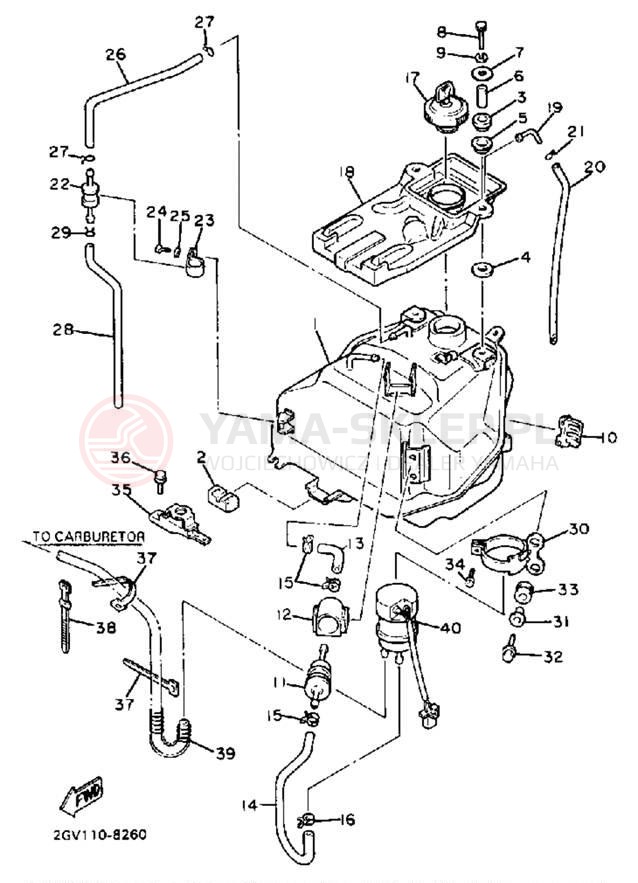 Schemat "zbiornik paliwa" do Yamaha VIRAGO 535 XV535U